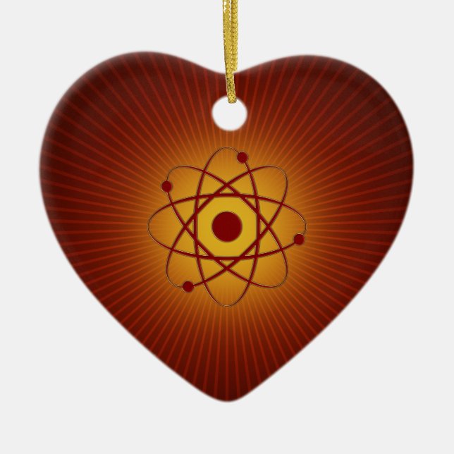 Love Atom Ceramic Tree Decoration (Front)