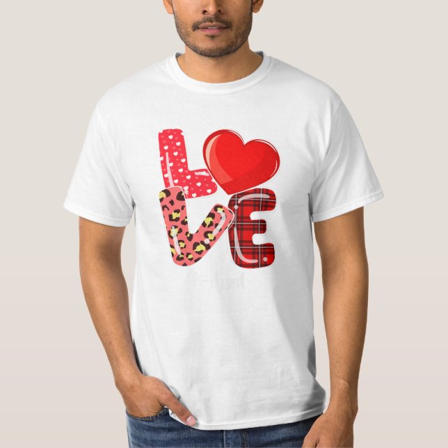 Love Aunt Buffalo Plaid Leopard T-Shirt (Front)
