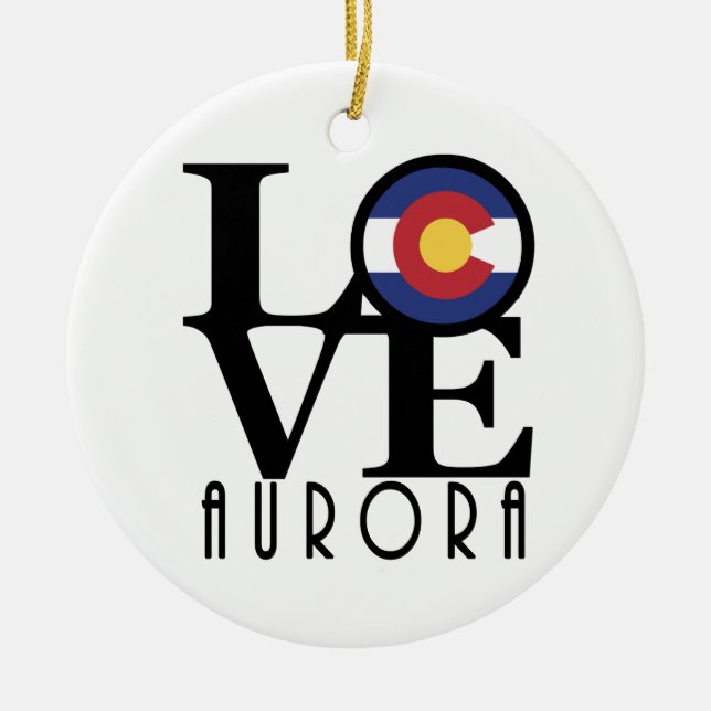LOVE Aurora CO Ceramic Tree Decoration (Front)