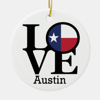 LOVE Austin TX Ceramic Tree Decoration