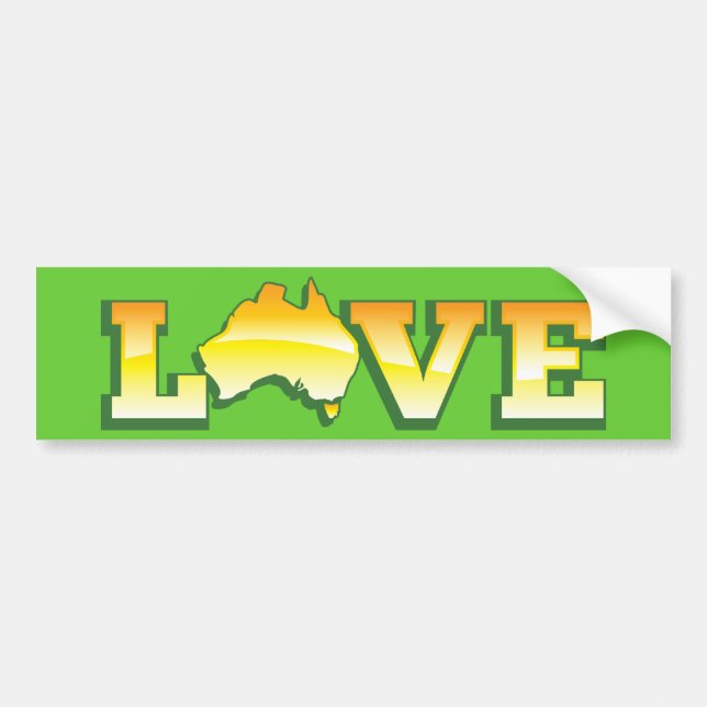 LOVE Australia Aussie Love Heart Map AWESOME! Bumper Sticker (Front)