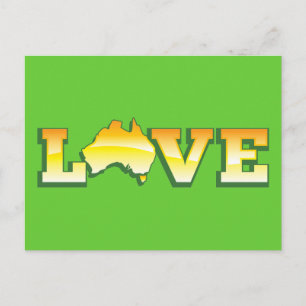 LOVE Australia Aussie Love Heart Map AWESOME! Postcard