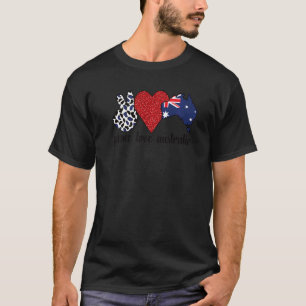 Love Australia Proud Australian Flag Australian Ro T-Shirt