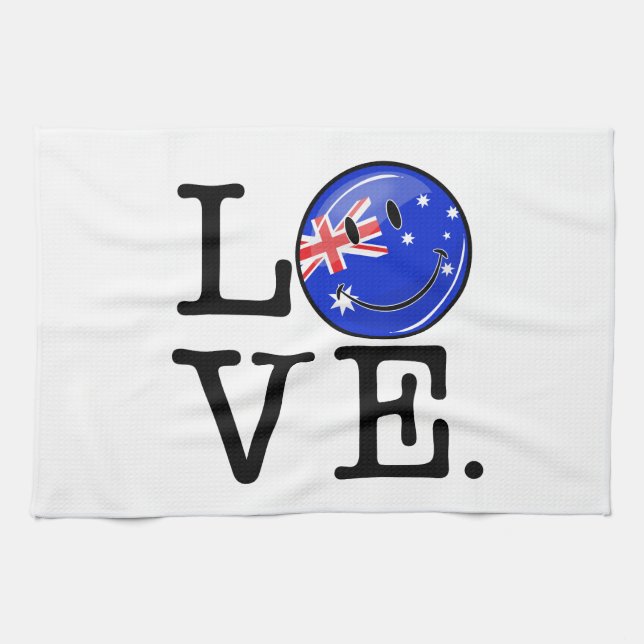 Love Australia | Smiling Flag Tea Towel (Horizontal)