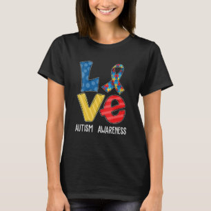 LOVE Autism Awareness Men Women Kids Autistic Puzz T-Shirt
