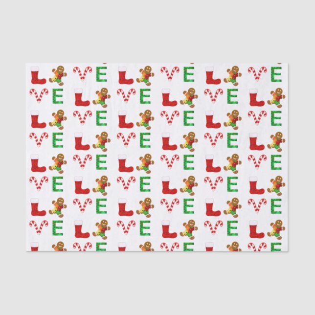 LOVE Autism Christmas Tissue Paper (Front)