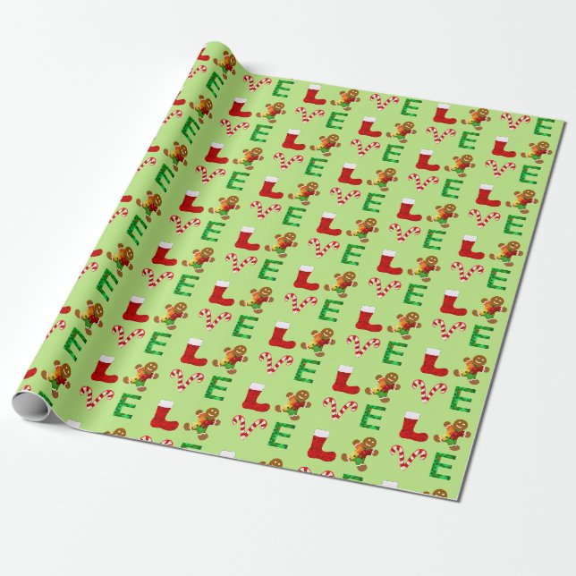 LOVE Autism Christmas Wrapping Paper (Unrolled)