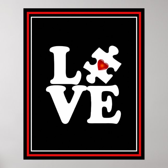 LOVE Autism Support Wall Pop Art Poster (Front)