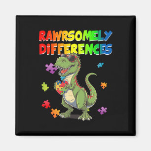 Love Autism T Rex Dinosaur Rawrsomely Different To Magnet