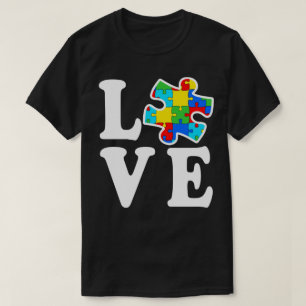 Love Autistic Puzzle Autism Awareness T-Shirt