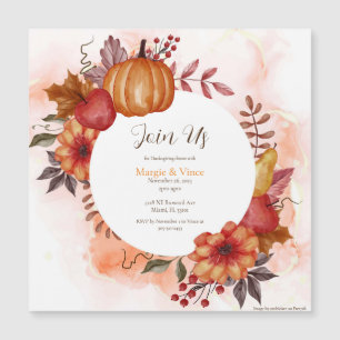 Love Autumn Thanksgiving Dinner Party Invitation