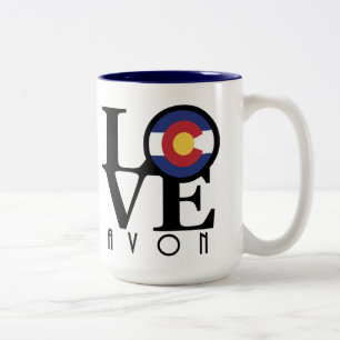 LOVE Avon 15oz Two-Tone Coffee Mug