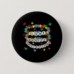 Love Awareness Understanding Autism Accept Autism 6 Cm Round Badge