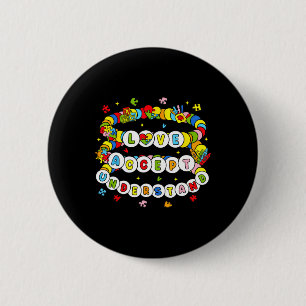 Love Awareness Understanding Autism Accept Autism 6 Cm Round Badge