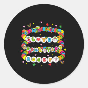 Love Awareness Understanding Autism Accept Autism Classic Round Sticker