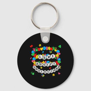 Love Awareness Understanding Autism Accept Autism Key Ring