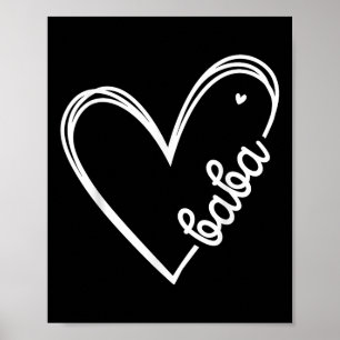 Love Baba Heart Men Fathers Day Birthday  Poster