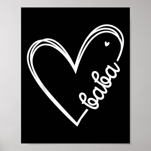 Love Baba Heart Men Fathers Day Birthday  Poster (Front)