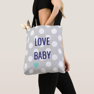 Love Baby Polka Dots Sprinkle Toy Book Shower Tote Bag