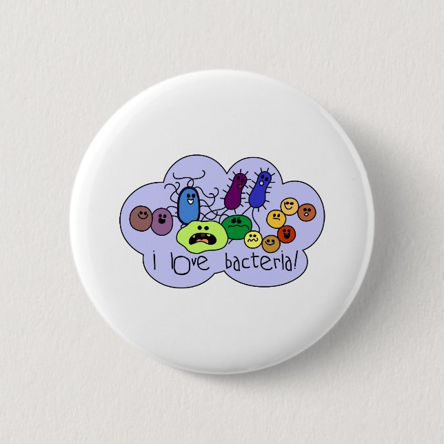 Love Bacteria 6 Cm Round Badge (Front)