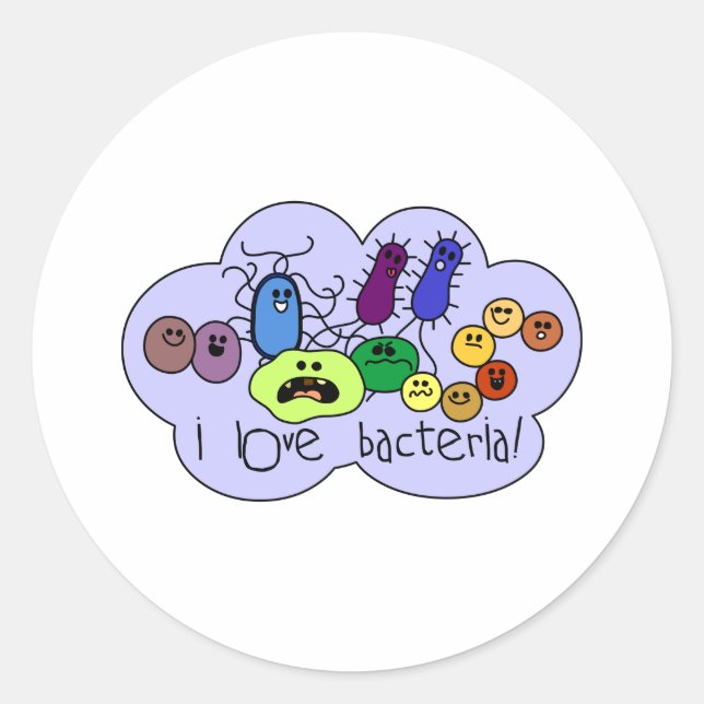 Love Bacteria Classic Round Sticker (Front)