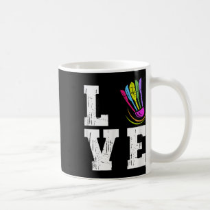 Love Badminton Fan Team Player Distressed Shuttle Coffee Mug