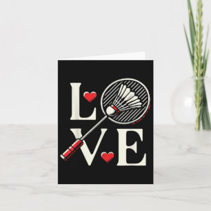 Love Badminton Player Heart Racket Shuttle  Card