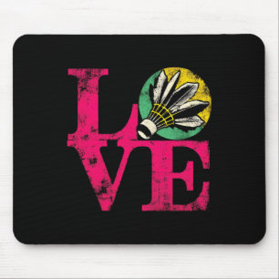 Love Badminton - Vintage Colourful Badminton Shutt Mouse Mat