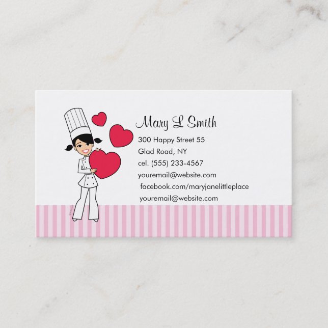 Love Baking Personal Calling Card - Customised (Front)