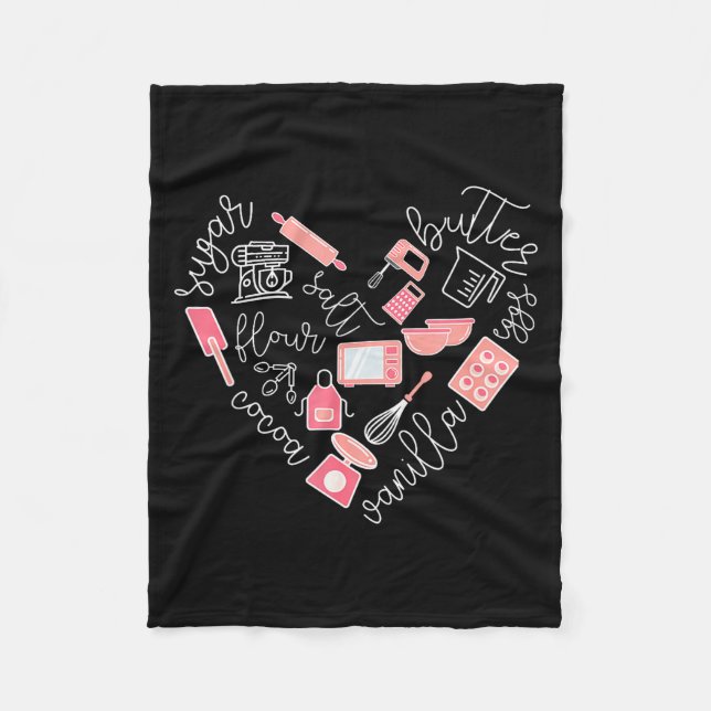 Love Baking Tools For Bakers Gift Women Cute Nk  Fleece Blanket (Front)