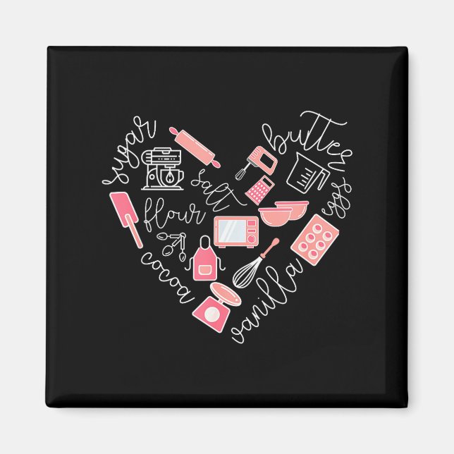 Love Baking Tools For Bakers Gift Women Cute Nk  Magnet (Front)