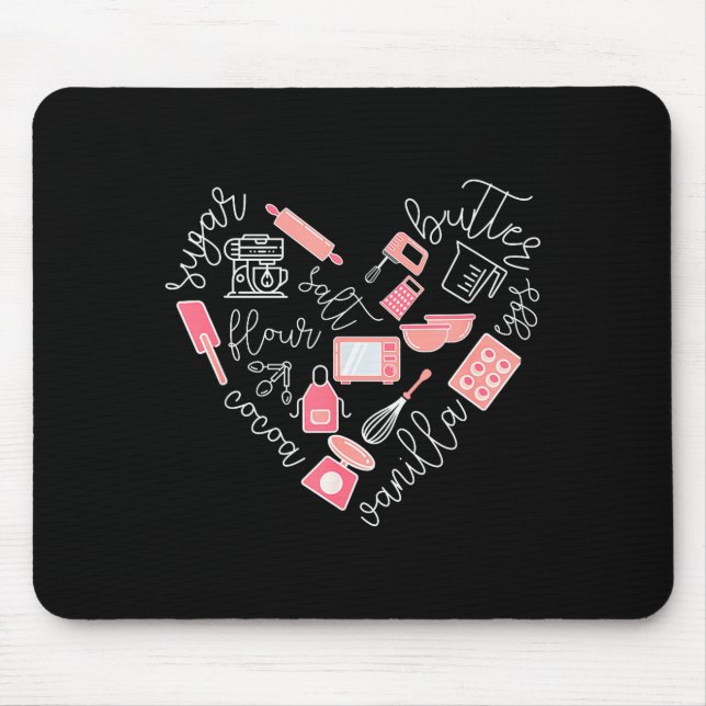 Love Baking Tools For Bakers Gift Women Cute Nk  Mouse Mat (Front)