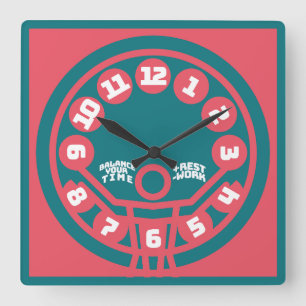 LOVE BALANCE YOUR TIME +REST -WORK BY MASANSER SQUARE WALL CLOCK