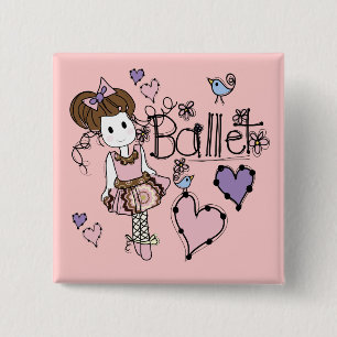 Love Ballet 15 Cm Square Badge