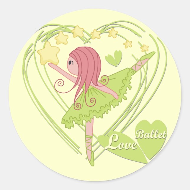 Love Ballet Tshirts and Gifts Classic Round Sticker (Front)