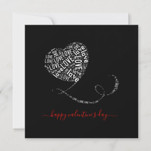 Love Balloon Word Art Valentine's Day Card