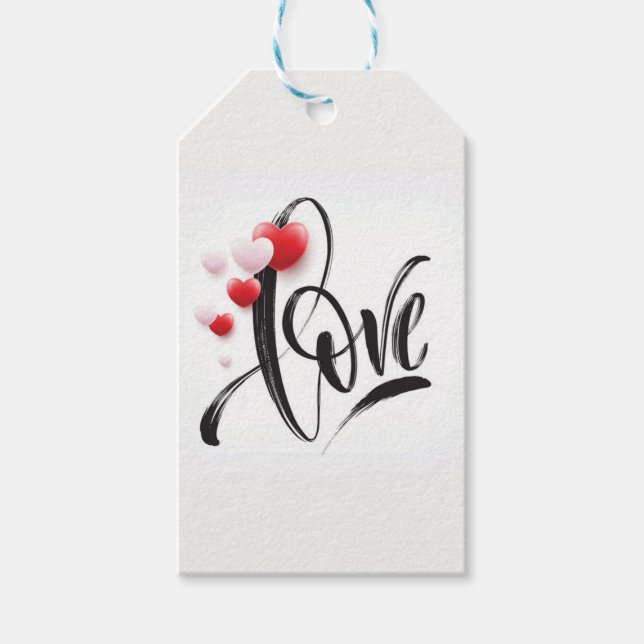 Love Balloons Valentine's Day Tall Gift Tag (Front)