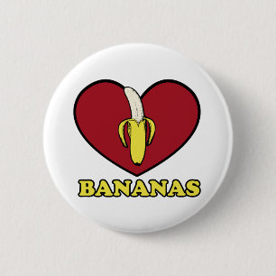 love banana 6 cm round badge