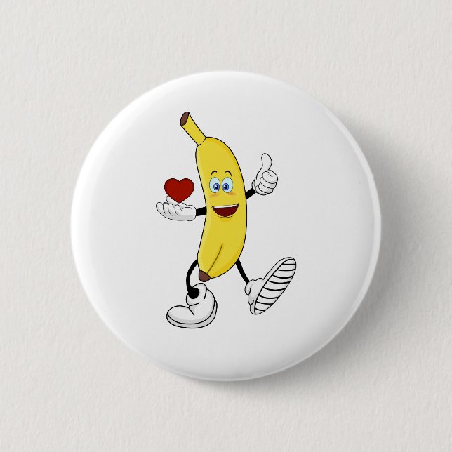Love banana 6 cm round badge (Front)