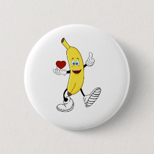 Love banana 6 cm round badge
