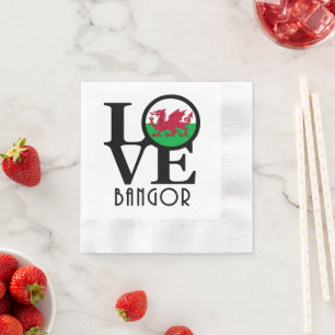 LOVE Bangor Wales Napkin