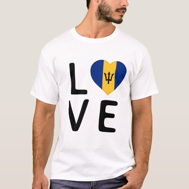 Love - Barbados Flag T-Shirt (Front)
