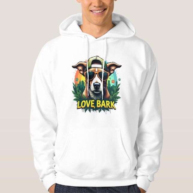 Love, Bark - Cool Dog Streetwear Design Hoodie (Front)
