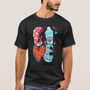 LOVE Bartender Life Leopard Heart Valentine's Day  T-Shirt