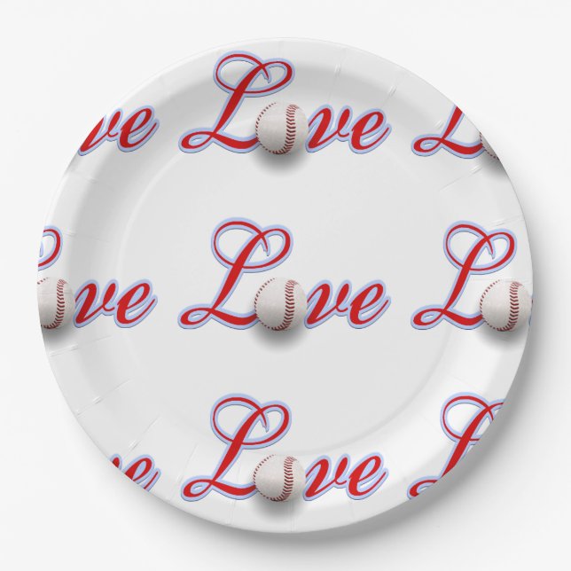 Love Baseball For The Love Of The Game Paper Plate (Front)
