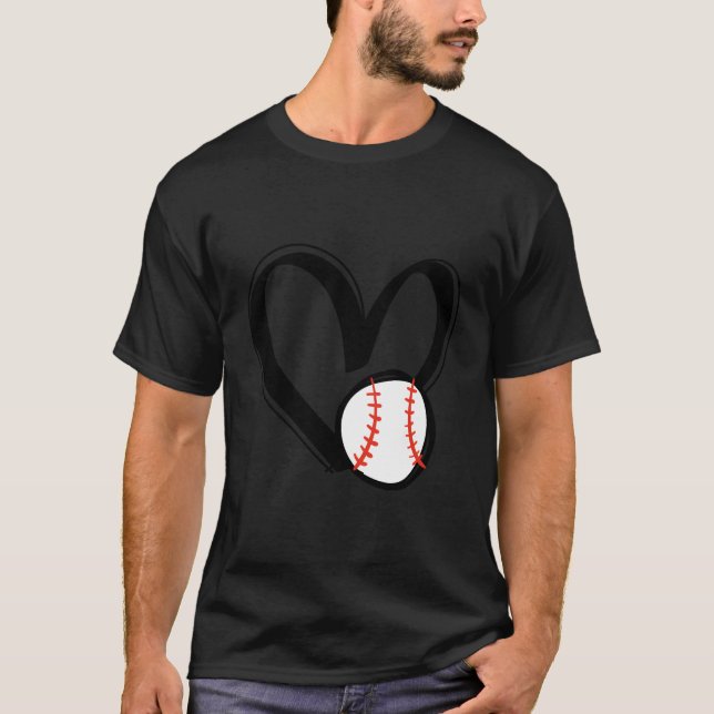 Love Baseball Heart T-Shirt (Front)