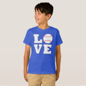 LOVE Baseball Little League Baseball Player Sports T-Shirt (Front Full)