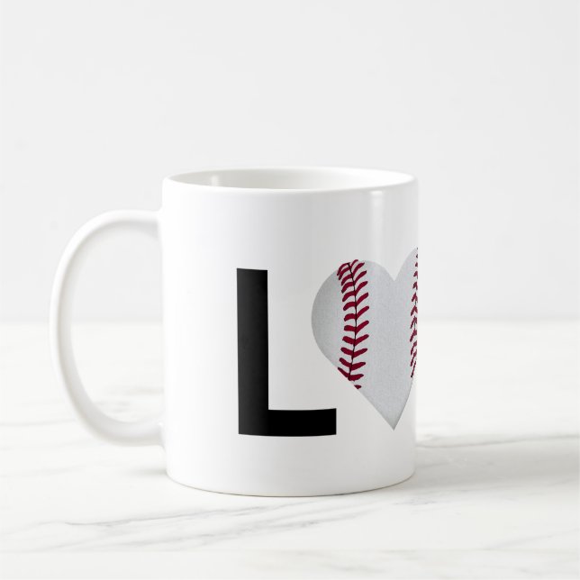 Love Baseball Mug (Baseball Heart) (Left)