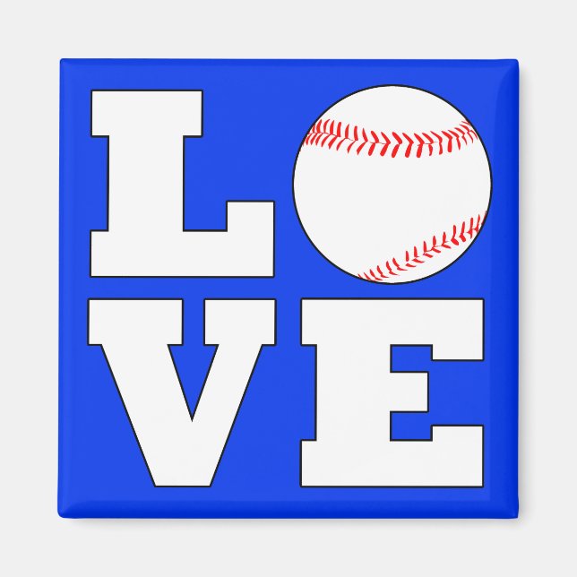 LOVE Baseball Player or Coach Sports Team Magnet (Front)