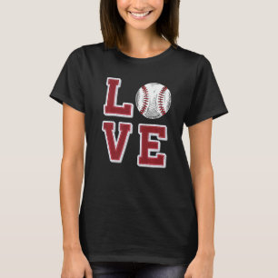 Love Baseball Retro Vintage Matching Game Day Base T-Shirt